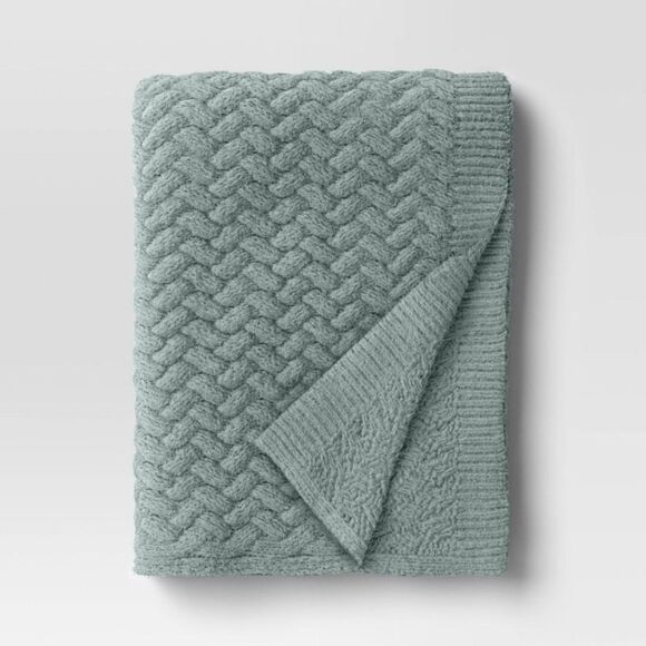 Threshold - Chunky Chenille Throw Soft Green - Threshold Green - Picture 1 of 4